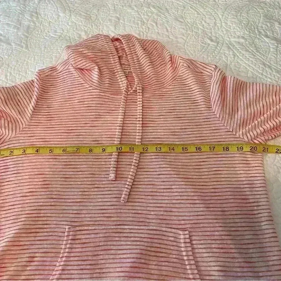 WEATHERPROOF VINTAGE Women’s Soft Knit Hoodie Orange & White Stripes. Size Small - Picture 6 of 8